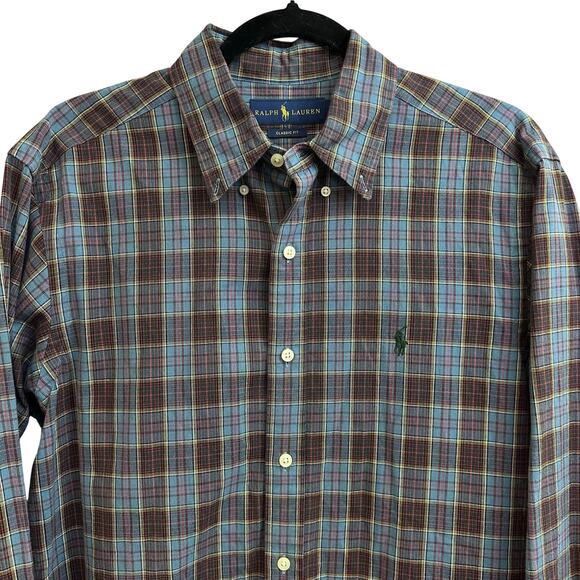 Ralph Lauren Other - Ralph Lauren Men's Plaid Long Sleeve Button Down Classic Fit Size Medium Cotton
